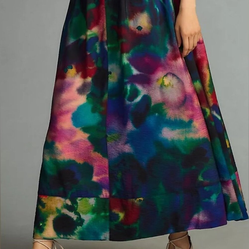 Anthropologie A-Line Watercolor Maxi Dress - Picture 2 of 6